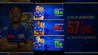 MUMBAI INDIANS PLAYERS SHOWING HIS PERFORMANCE 💪#MumbaiIndians #QuintondeKock #SherfaneRutherford