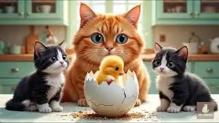 Mama cat rides bike with kitten to the river catches fish, heads home to cook fish for her kitten 🐈🐾