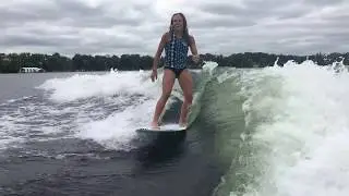wakesurfing on Phase 5 Scamp