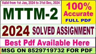 MTTM 2 solved assignment 2024 || mttm 2 solved assignment 2023-24 in English ||  mttm2 2024