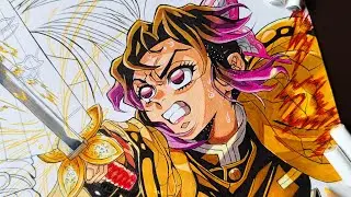Shinobu vs Douma drawing - Coloring edition - part-1 | Anime - Demon slayer 