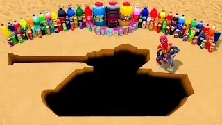 Как сделать танк из шариков Orbeez и цемента, гигантских воздушных шаров Fanta, Mountain Dew, Coc...