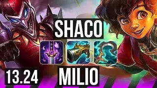 SHACO & Trist vs MILIO & Ez (SUP) | Legendary, 1000+ games, 16/4/10 | KR Diamond | 13.24
