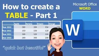 Microsoft Office WORD | How to create a TABLE (Part 1) - 9