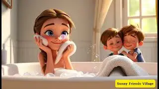 Bath Time with Leti🛁 | Learning Routine Fun | Sunny Village Friends | Preschool Cartoon for Toddlers