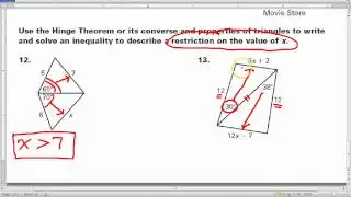 0824F   Day 9 HW   #12 and 13   Find X Using Hinge Theorem