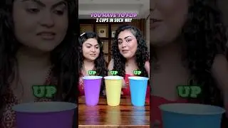 Pranking my sister to flip the cups in 3 moves or get HIT! 🔄🤯 #thakursisters