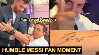 HUMBLE MESSI Fullfiled Fan Request Signed on His Arm and Fan Tattoos His Autograph Afterwards