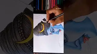 Mahadev Hair Drawing by colour pencil // #mahadev #shorts #UX_ARtshow
