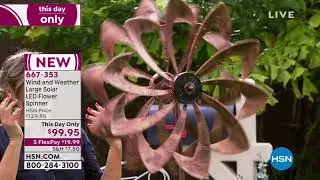 Wind and Weather Large Solar LED Flower Spinner
