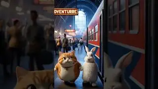 Oyen's adventures on the train #ai#cat#funny
