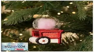 Carnival Glass Cotton Candy Cart Holiday CChristmas Tree Ornament Parade Mardi G