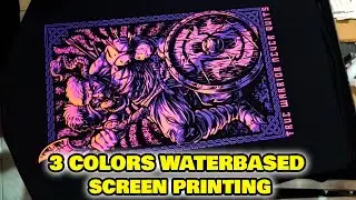 3 Colors + Underbase Silk Screen Printing Process Example | Vikings Design