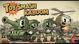 Little Green Army Men and Sarge's TANK lay siege to the Auto Battle (Toy Smash Kaboom! Demo)