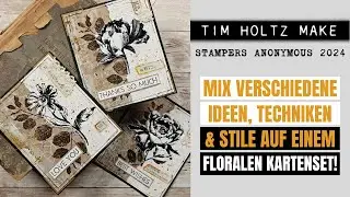 Mix verschiedene Ideen, Techniken & Stile auf einem floralen Kartenset!