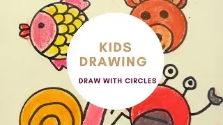 KIDS DRAWING | How to draw animals with circle |step by step Drawing with circle