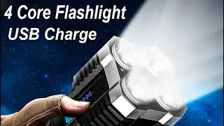 High Power LED Flashlights Camping Torch With 4 Lamp @shopatronics