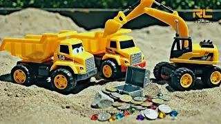Excavator Digging Adventure | Finding Hidden Treasure in the Sand