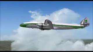 LOCKHEED SUPER CONSTELLATION PAKISTAN INTERNATIONAL  TAKE OFF FROM MUNICH INTL AIRPORT FS9 HD
