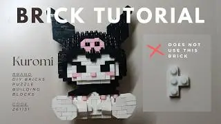 How to Build Kuromi Sitting DIY Bricks Puzzle Building Blocks Tutorial Z61131 (No T-Shaped Bricks)