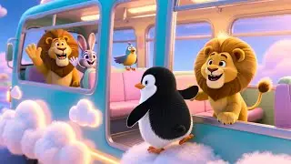 Penguin Jumps on Cloudy Slide | Fun Animal Adventure Song for Kids | Playful Sky Rhyme ☁️🐧