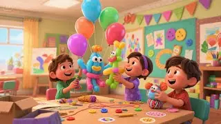 Balloon Craft Time &ndash; Sticky Hands and Silly Faces + More | Creative and Fun Rhyme for Kids