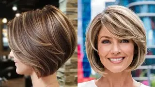 #Выгодная короткая стрижка боб пикси || Смешанные светлые пряди, градуированные прямые волосы, лу...