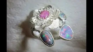 Opal ring Black opal ring Natural opal ring.