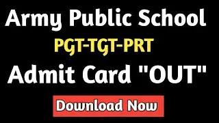 Army Public School Admit Card 