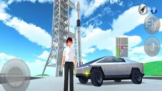 New Electric car Tesla Cybertruck in Space Travel with Rocket Launch- 3D Driving Class best 4k Video