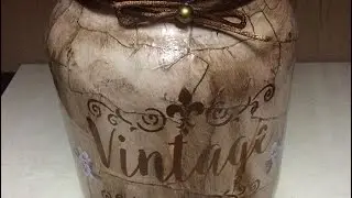 Live: Pote de vidro decorado com revista e decoupage