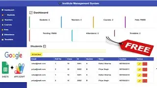 how make a institute managemant system google sheet app script
