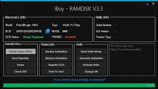 ipad 9.7 icloud bypass by iBoy ramdisk