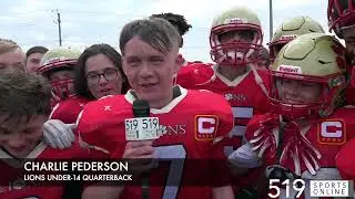 Charlie Pederson post game interview after the U14 Lions defeat the Predators