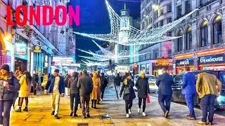 London Winter Walk ✨ Bustling London Streets Before New Years' Eve ✨ London Christmas Lights [4K]