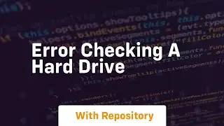 Error checking a hard drive