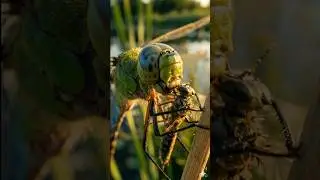 Extreme close-up Dragonfly eating/ Libelula comiendo 😱 #insects