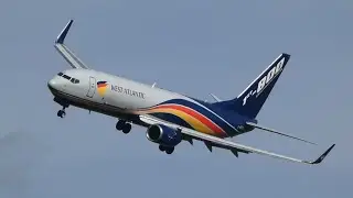 West Atlantic 737-800BCF STEEP TURN into Landing + Go Around!