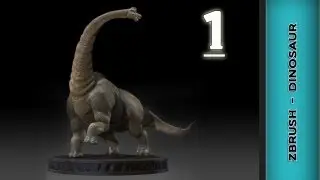 Zbrush Texturing Tutorial - Dinosaur (brachiosaurus) Part 1