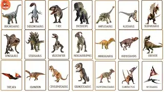 Flashcard - 100 Dinosaur Names in English for Preschoolers #kidslearning #dinosaurs #dinosaur