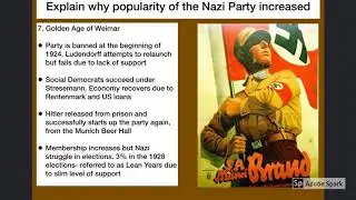 Explain why popularity of the Nazi Party increased