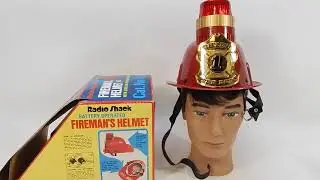Vintage Radio Shack Fireman Helmet With Sound and Light