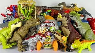 Jurassic World Rebirth ASMR Dinosaur Unboxing T-rex Carnotaurus Zuru Smashers Eggs Treasure X Dinos