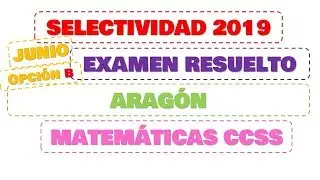 selectividad 2019 ARAGON junio matematicas ccss opcion B