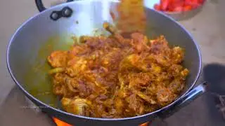 Village Famous RED COUNTRY Chicken Curry Eating with Rice   Village Cooking Review Channel 1080p60