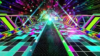 Flying Through Neon Light Road | Cosmic Disco Tunnel | 4 Hours 60FPS | Background Video 4K
