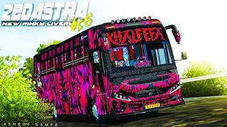 New KHALEEFA PINKY ZEDASTRA TOURIST BUS MOD For Bussid💥New Bus Mod For Bussid #bussidmod