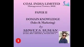 CIL-COAL INDIA LTD MANAGEMENT TRAINEE PAPER 2 ,SALES & MARKETING DOMAIN OBJECTIVE QUESTION PART-1