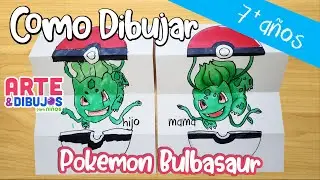 Como dibujar pokemon BULBASAUR  | DIBUJO SORPRESA | Arte y Dibujos para Ni&ntilde;os