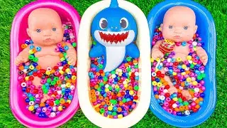 3 Minutes Satisfying Video | Color Mixing Candy ASMR & Make Up in Garage Bathtubs with Magic Slime